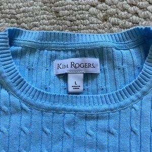Baby Blue Kim Rogers Cable Sweater. Women’s Large. Like New.